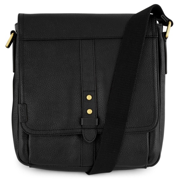 Fossil Travis Citybag Black Leather Messenger - Picture 2 of 7